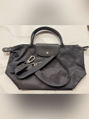 Longchamp Le Pliage Original Top Handle Bag with Crossbody Strap - Graphite
